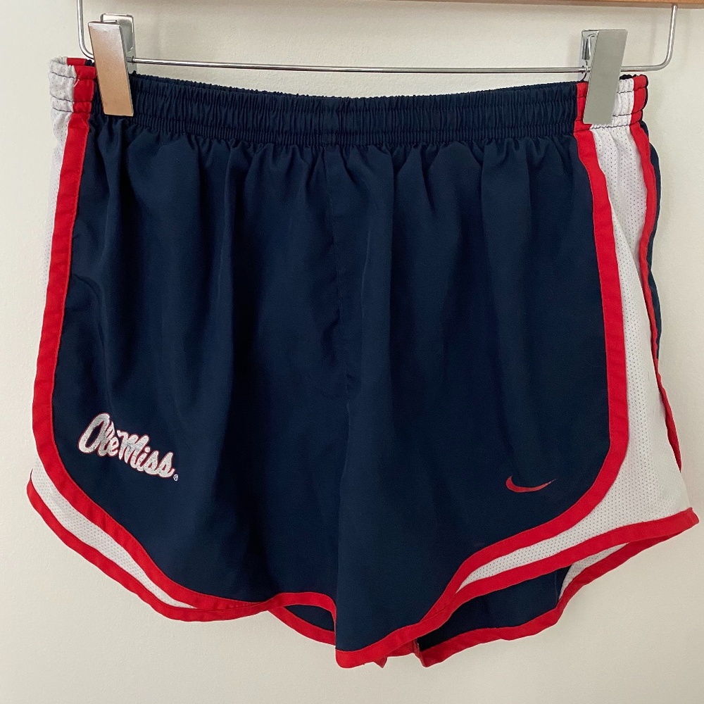 Nike Dri Fit Shorts M Blue with Red Accents Ole Miss